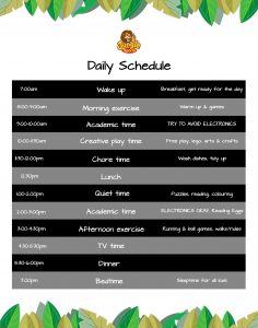 Low ink version of At Home Daily Schedule